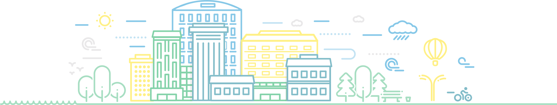 Цветной абстрактный рисунок города